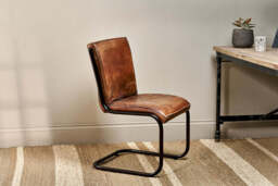 nkuku Narwana Leather Desk Chair - Seating - One Size - Aged Leather & Iron