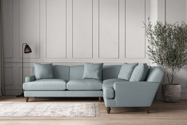 nkuku Deni Right Hand Corner Sofa - Make To Order - Super Grand - Recycled Cotton Horizon