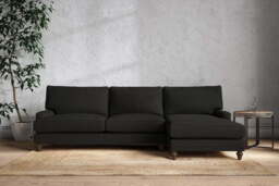 nkuku Marri Right Hand Chaise Sofa - Make To Order - Grand - Brera Linen Charcoal