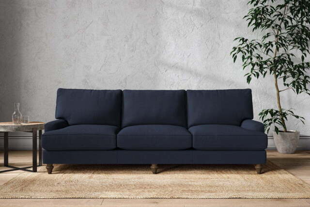 nkuku Marri Sofa - Make To Order - Super Grand - Brera Linen Indigo