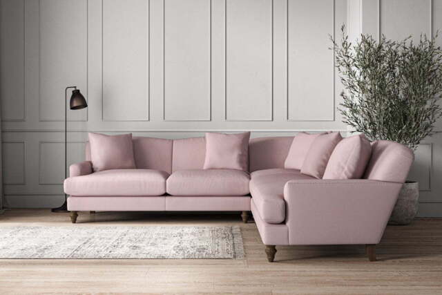 nkuku Deni Corner Sofa - Make To Order - Large - Recycled Cotton Lavender