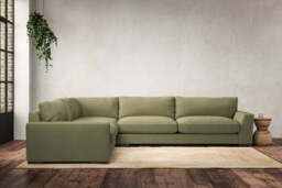 nkuku Guddu Left Hand Corner Sofa - Make To Order - Grand - Brera Linen Sage