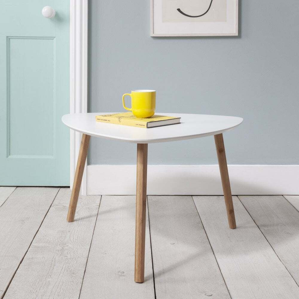 "Malme Extra Large Side Table in Classic White and Natural Pine "
