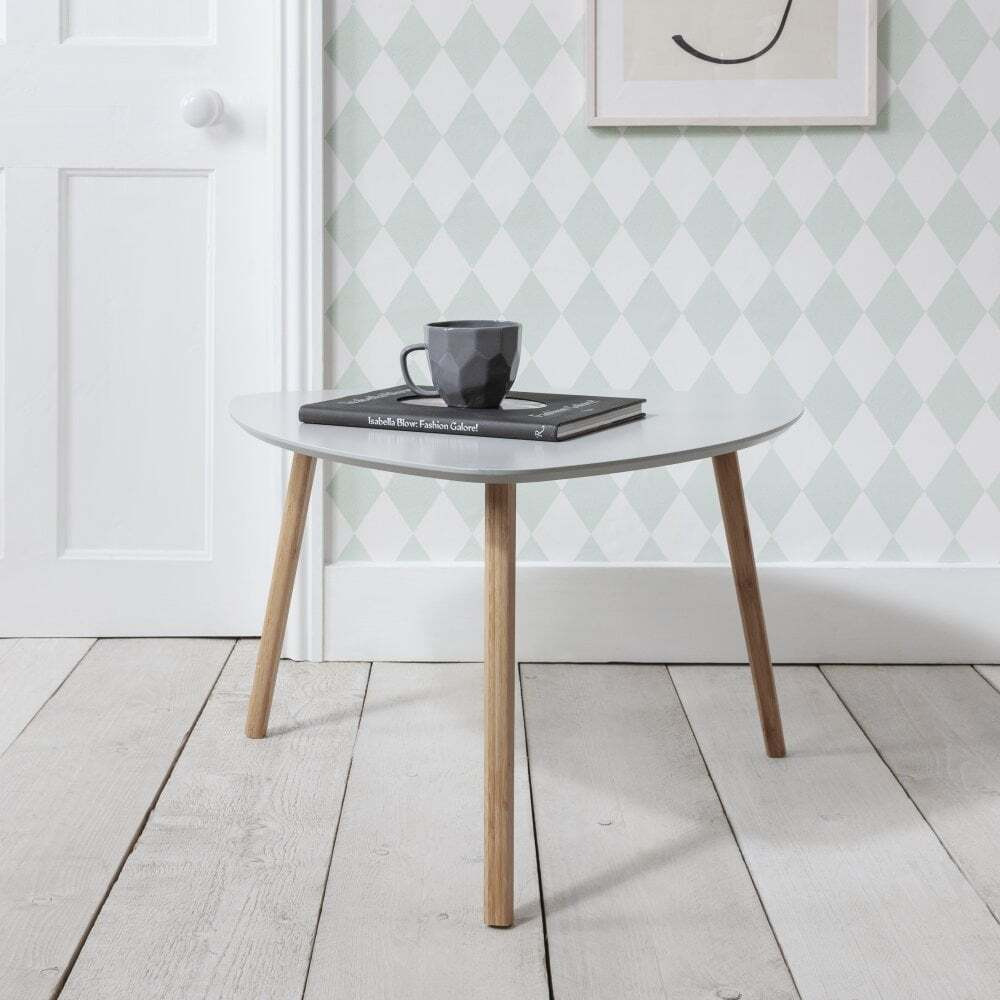 "Malme Extra Large Side Table in Silk Grey and Natural Pine "