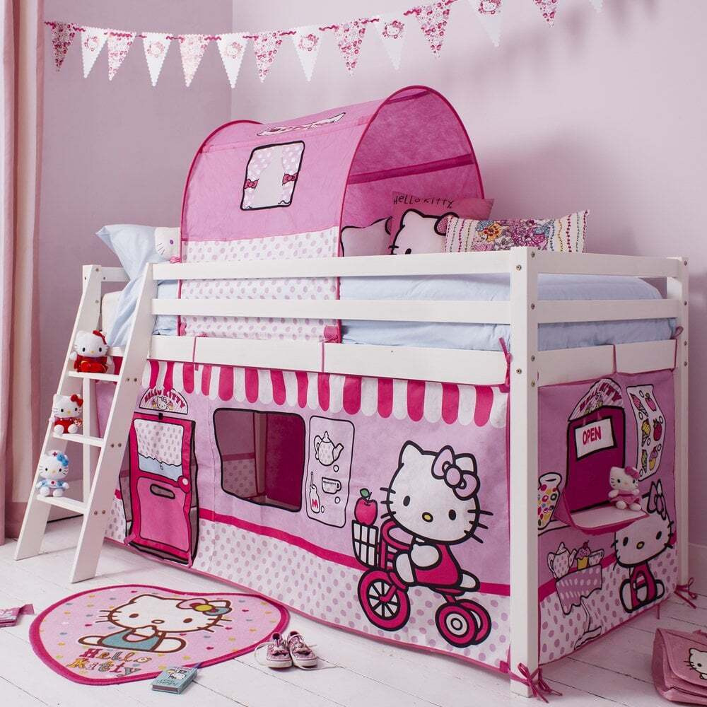 Moro Cabin Bed Midsleeper & Hello Kitty Package in Classic White W