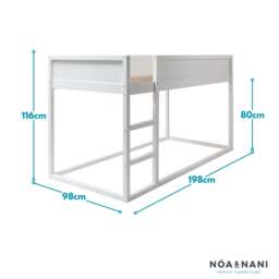 Lykke Midsleeper Cabin Bed Reversible with Straight Ladder in Classic White - thumbnail 7