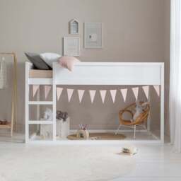 Lykke Midsleeper Cabin Bed Reversible with Straight Ladder in Classic White - thumbnail 3