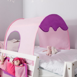 Moro Cabin Bed Midsleeper with Pink Package & Slide in Classic White - thumbnail 2