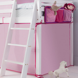Moro Cabin Bed Midsleeper with Pink Package & Slide in Classic White - thumbnail 3