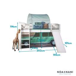 Moro Cabin Bed Midsleeper with Slide & Safari Overland Off Road Package in Classic White - thumbnail 6
