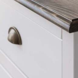 Canterbury Sideboard 3 Drawer and Dresser Top in White and Dark Pine - thumbnail 8