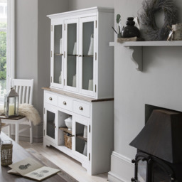 Canterbury Sideboard 3 Drawer and Dresser Top in White and Dark Pine - thumbnail 2