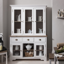 Canterbury Sideboard 3 Drawer and Dresser Top in White and Dark Pine - thumbnail 1