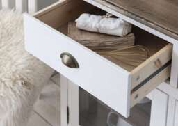 Canterbury Sideboard 3 Drawer and Dresser Top in White and Dark Pine - thumbnail 4