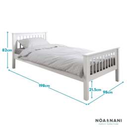 Hampshire Single Bed Frame in Classic White - thumbnail 6