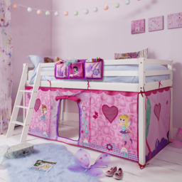 Moro Cabin Bed Midsleeper with Fairies Tent in Classic White - thumbnail 1