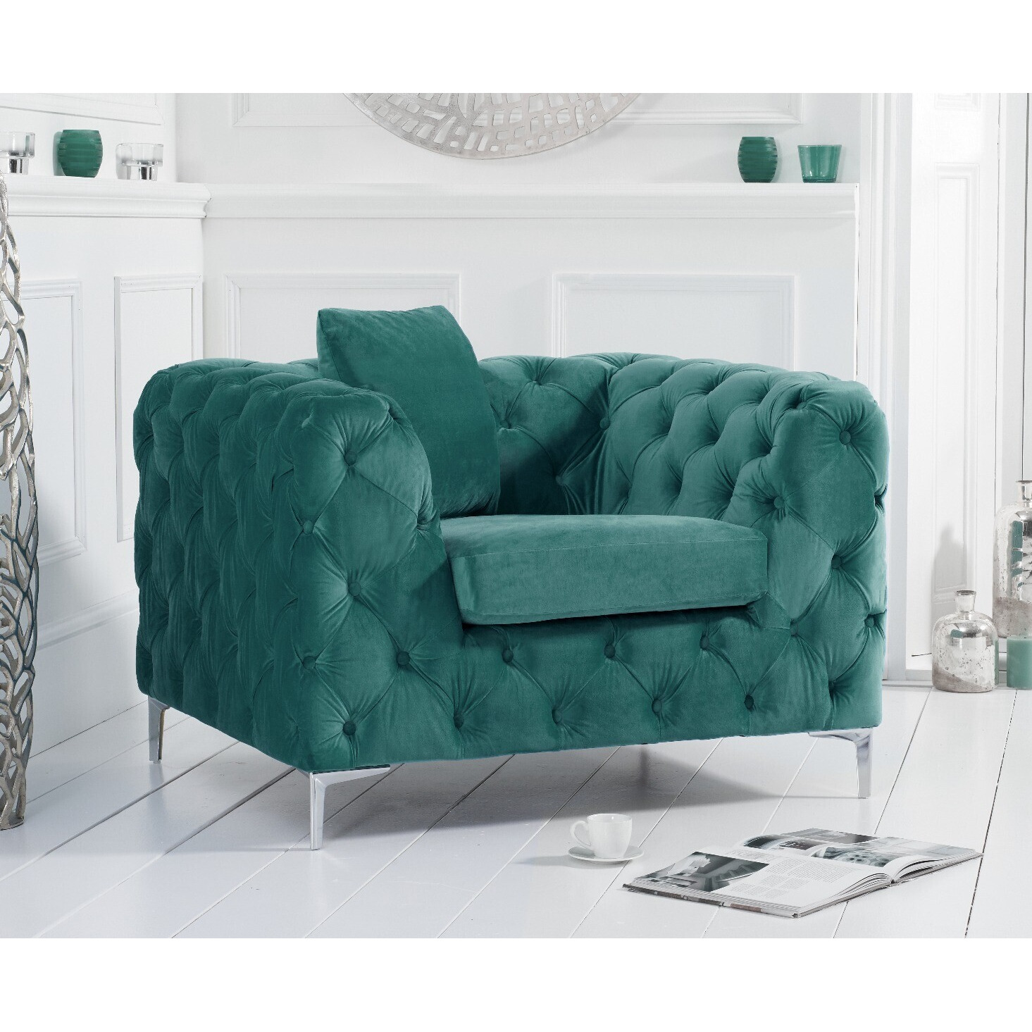 Alara Green Velvet Armchair