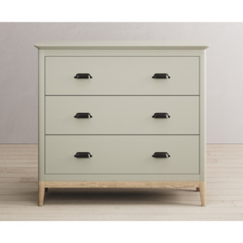 Ancona Oak and Soft Green Painted 3 Drawer Chest