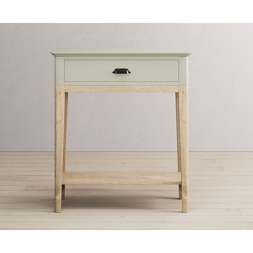 Ancona Oak and Soft Green Painted Console Table
