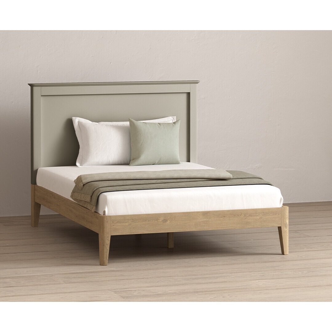 Ancona Oak and Soft Green Painted Double Bed