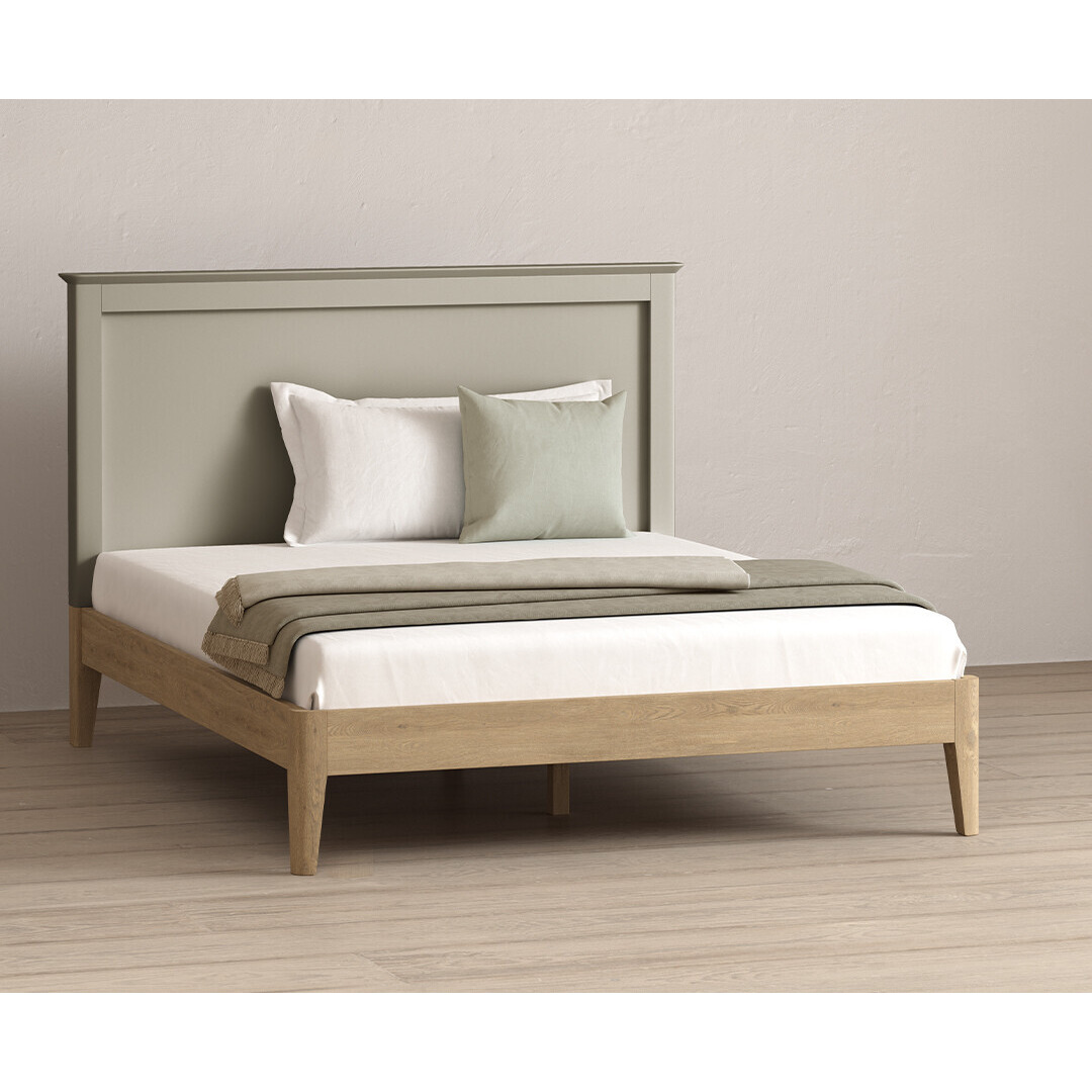 Ancona Oak and Soft Green Painted King Size Bed