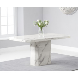 Belle 160cm Marble White Dining Table