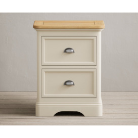 Bridstow Oak and Cream Painted 2 Drawer Bedside Chest