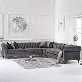 Bromley Large Grey Velvet Corner Sofa