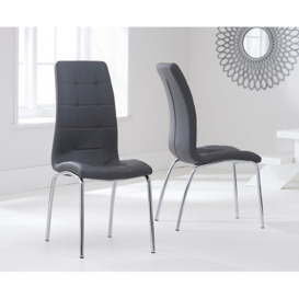 Calgary Charcoal Grey Faux Leather Dining Chairs