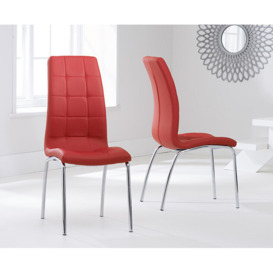 Calgary Red Faux Leather Dining Chairs