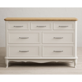 Chateau Oak and Soft White Painted Wide Chest of Drawers