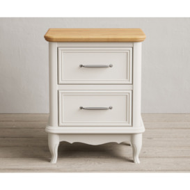 Chateau Oak and Soft White Painted 2 Drawer Bedside Table