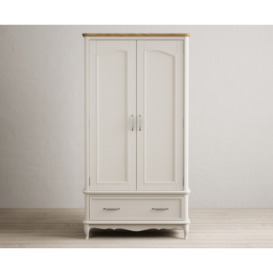 Chateau Oak and Soft White Painted Double Wardrobe