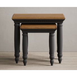 Francis Oak and Charcoal Grey Painted Nest Of Tables