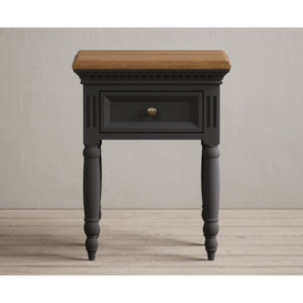 Francis Oak and Charcoal Grey Painted Bedside Table