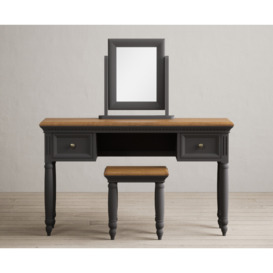 Francis Oak and Charcoal Grey Painted Dressing Table Set