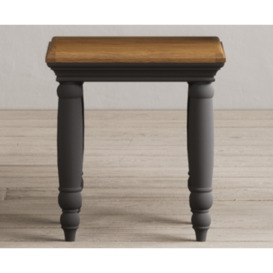 Francis Oak and Charcoal Grey Painted Dressing Table Stool