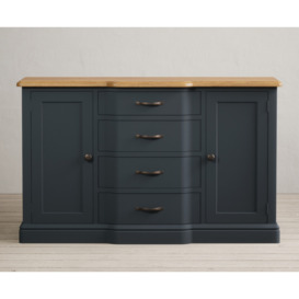 Delphine Oak and Blue Painted Large Sideboard