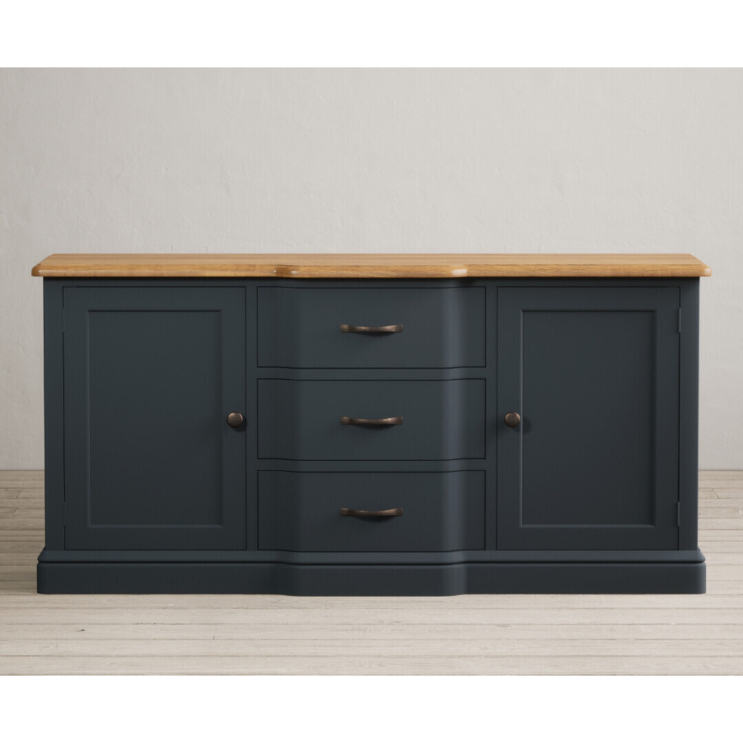 Delphine Oak and Blue Painted Extra Large Sideboard