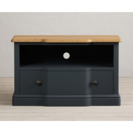 Delphine Oak and Blue Painted Small TV Cabinet