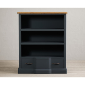 Delphine Oak and Blue Painted Small Bookcase