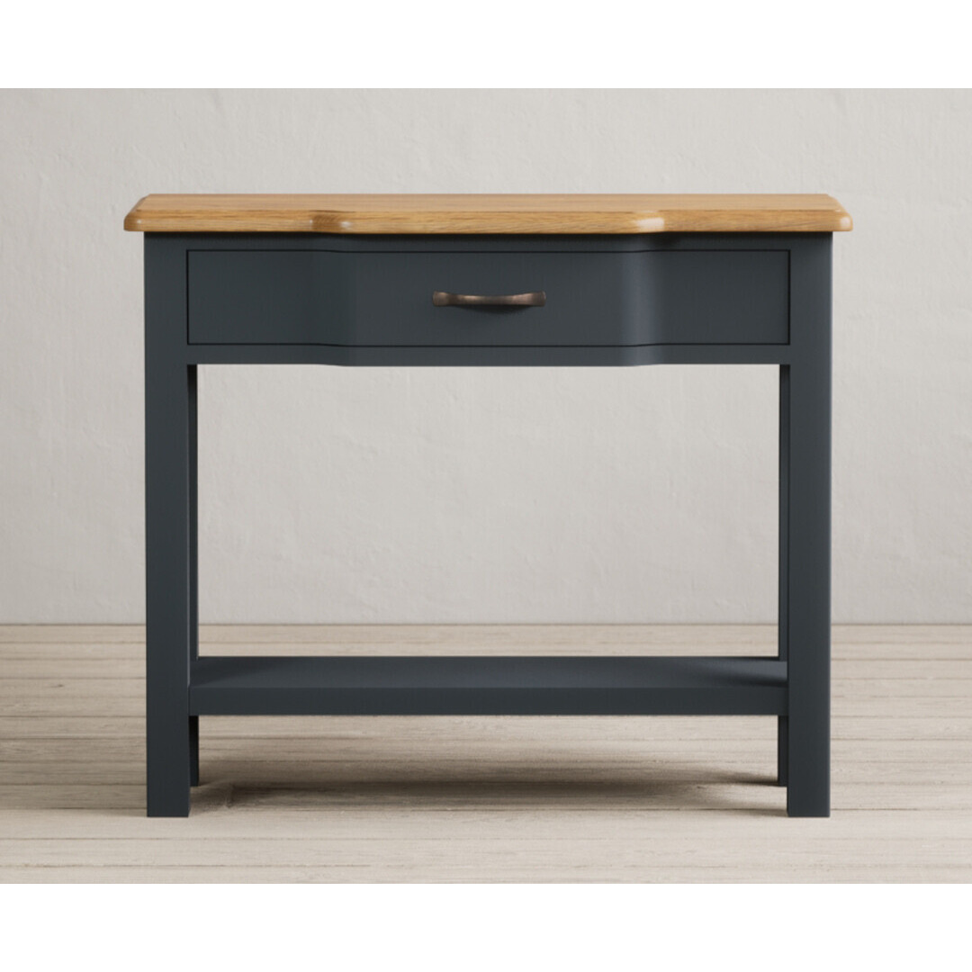 Delphine Oak and Blue Painted Console Table