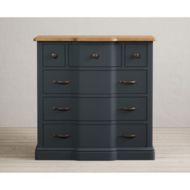 Delphine Oak and Blue Painted 3 Over 3 Chest Of Drawers