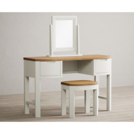 Bradwell Oak and Signal White Painted Dressing Table Set