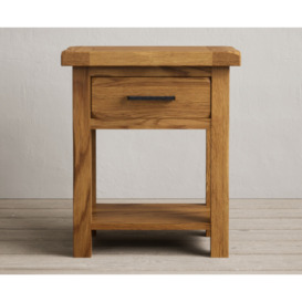 Country Rustic Solid Oak Lamp Table