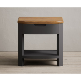 Bradwell Oak and Charcoal Painted 1 Drawer Lamp Table