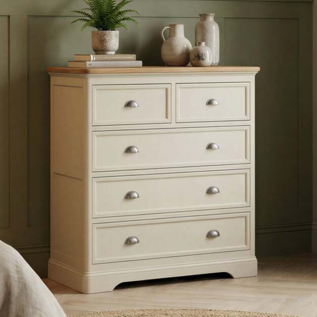 Madley Oak and Cream Painted 2 Over 3 Chest of Drawers
