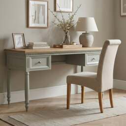 Francis Oak and Soft Green Painted Computer Desk