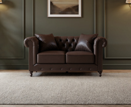 Westminster Chesterfield Brown Leather 2 Seater Sofa