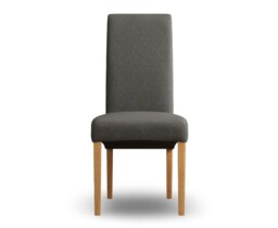 Scroll Back Charcoal Grey Set of 2 Fabric Dining Chairs